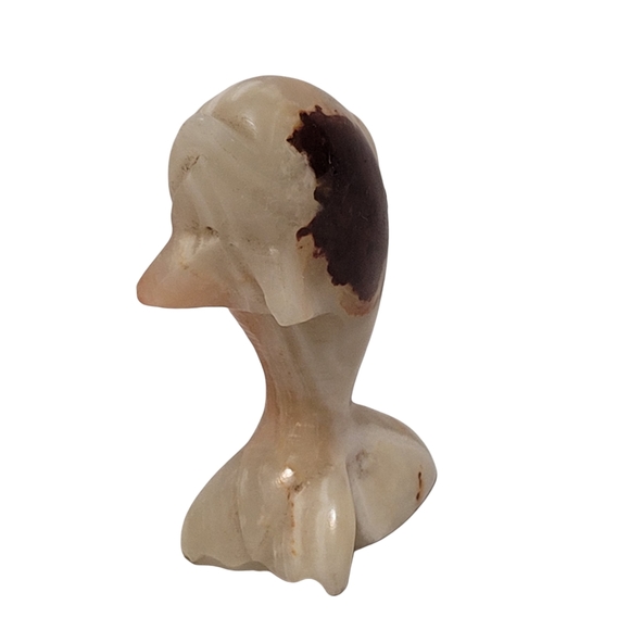 Vintage Onyx Dolphin Sculpture Hand Carved Stone 4" Tall Red-Brown Ivory Pink - Picture 8 of 13